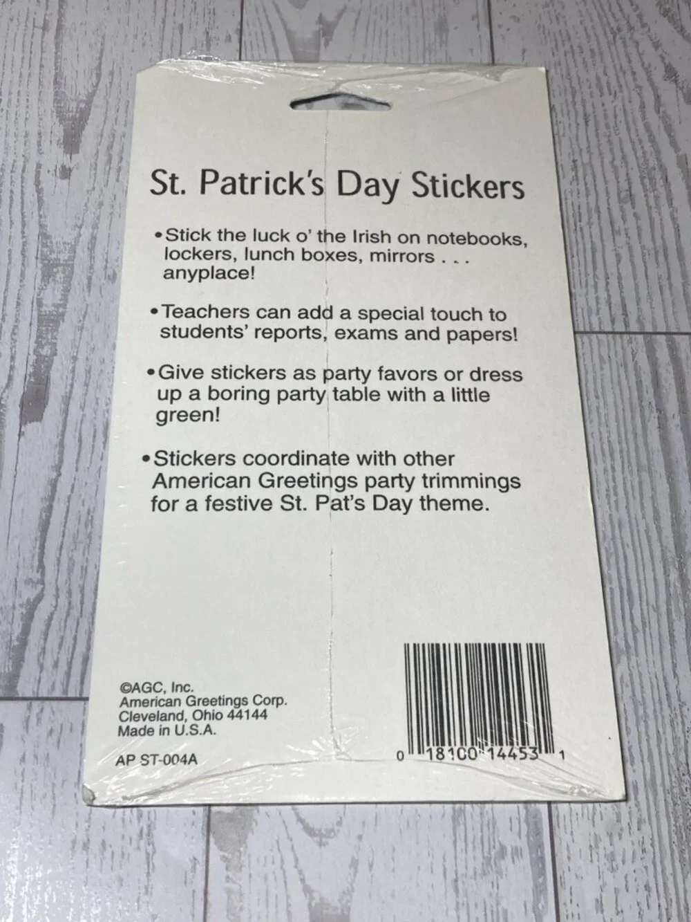 American Greetings St Patricks Day Stickers 4 Sheets Animals / Shamrocks NIP